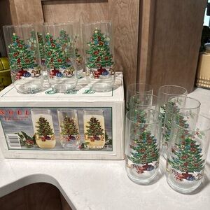 Luminarc Noel Christmas Tree Tall Glasses - Set of 12 (Green Tree)